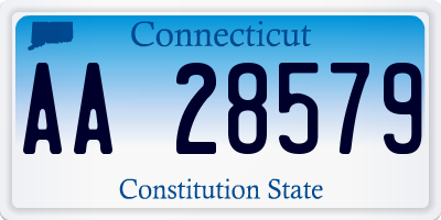 CT license plate AA28579
