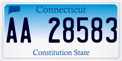 CT license plate AA28583