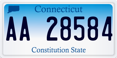 CT license plate AA28584
