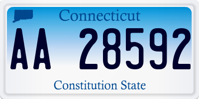 CT license plate AA28592