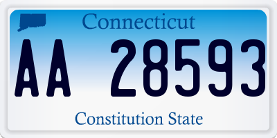 CT license plate AA28593