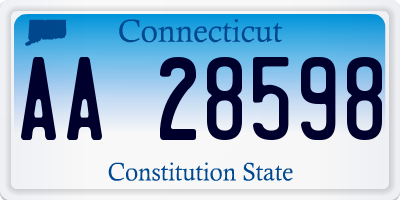 CT license plate AA28598