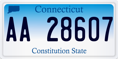 CT license plate AA28607