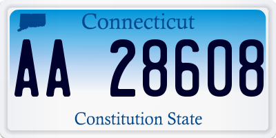 CT license plate AA28608