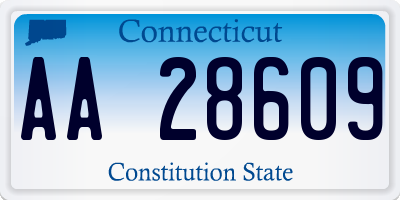 CT license plate AA28609