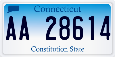 CT license plate AA28614