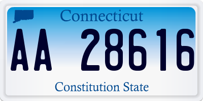 CT license plate AA28616