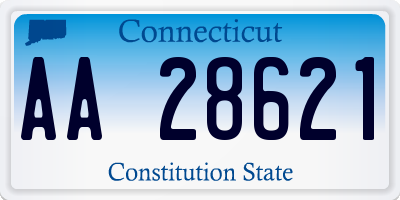 CT license plate AA28621