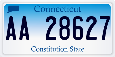 CT license plate AA28627