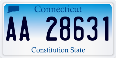 CT license plate AA28631