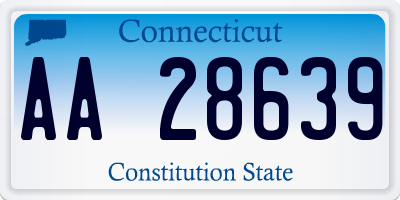 CT license plate AA28639