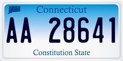 CT license plate AA28641