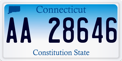 CT license plate AA28646