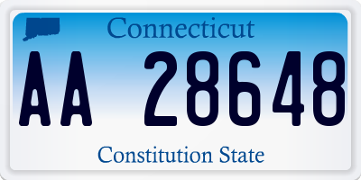 CT license plate AA28648