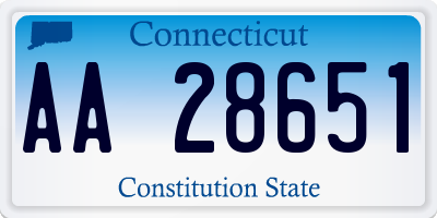 CT license plate AA28651