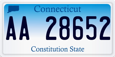 CT license plate AA28652