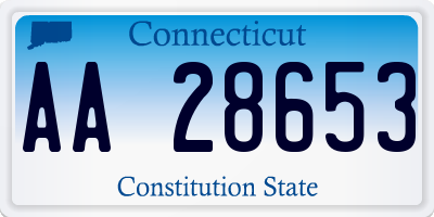 CT license plate AA28653