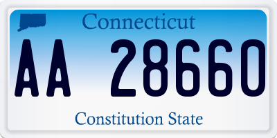 CT license plate AA28660