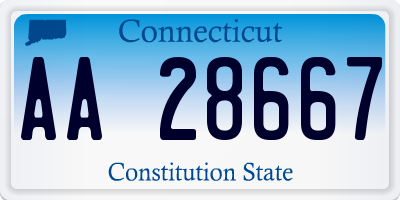 CT license plate AA28667