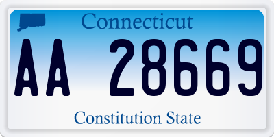 CT license plate AA28669