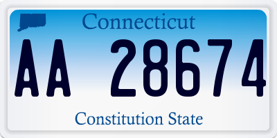 CT license plate AA28674