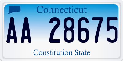 CT license plate AA28675