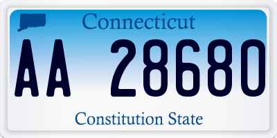 CT license plate AA28680