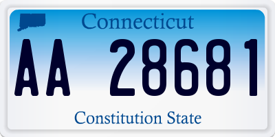 CT license plate AA28681
