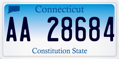 CT license plate AA28684