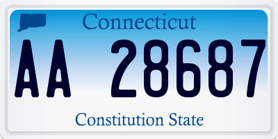 CT license plate AA28687