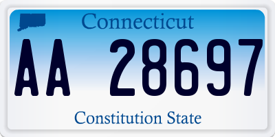 CT license plate AA28697