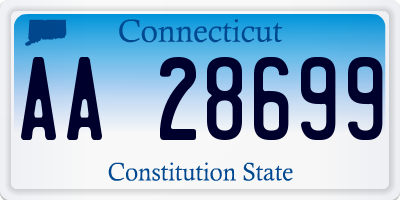 CT license plate AA28699