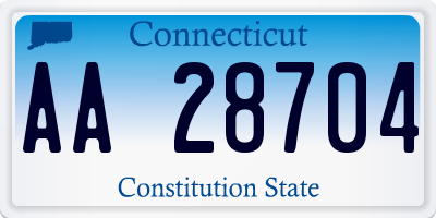 CT license plate AA28704