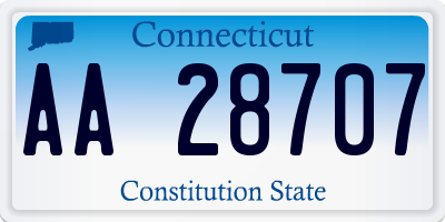 CT license plate AA28707