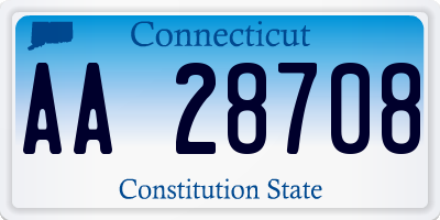 CT license plate AA28708