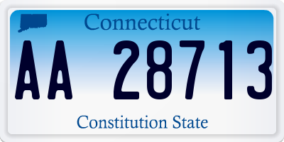 CT license plate AA28713