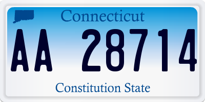 CT license plate AA28714