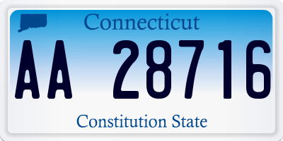 CT license plate AA28716