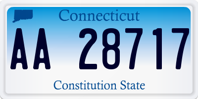 CT license plate AA28717