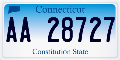 CT license plate AA28727
