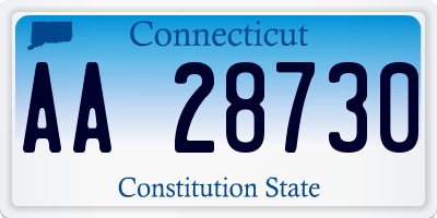 CT license plate AA28730