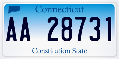 CT license plate AA28731