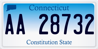 CT license plate AA28732