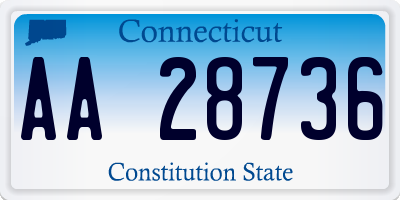 CT license plate AA28736