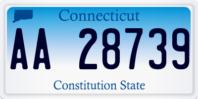 CT license plate AA28739