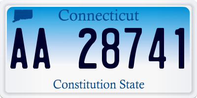 CT license plate AA28741