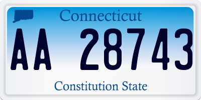 CT license plate AA28743