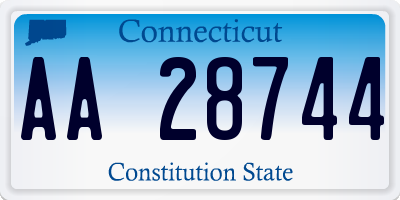 CT license plate AA28744