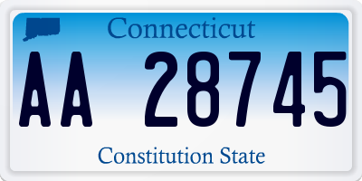 CT license plate AA28745