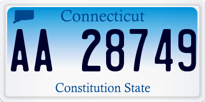 CT license plate AA28749